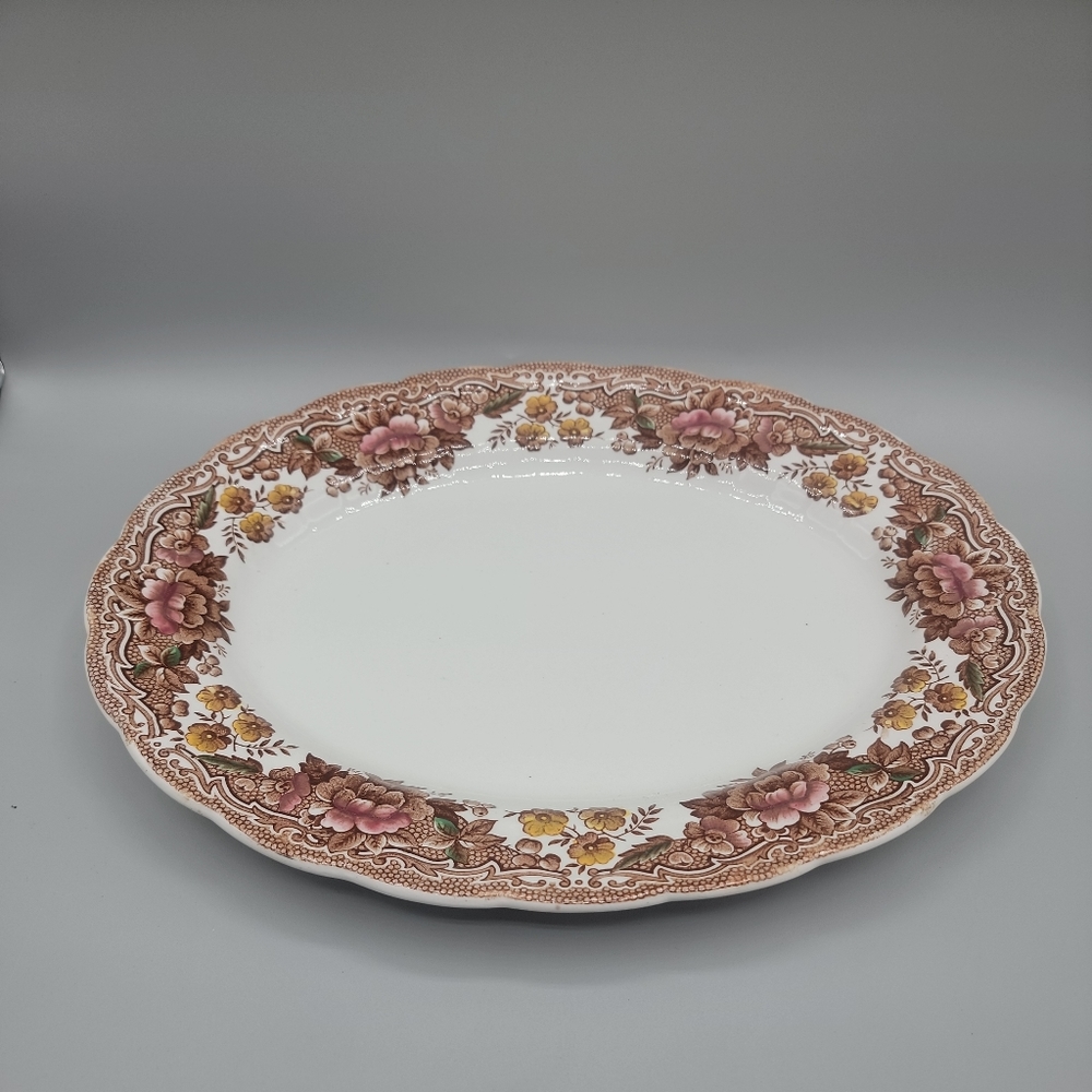 Vintage Hand Engraving Ridgway Staffordshire England Marlborough Oval Platter